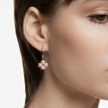 Swarovski Latisha drop earrings, Flower, Pink, Rhodium plated