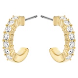 Swarovski Mini Hoop hoop earrings, White, Gold-tone plated