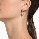 Swarovski Symbolic drop earrings, Star, White, Rose gold-tone plated