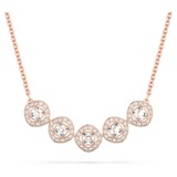 Swarovski Angelic Square necklace, Square cut, White, Rose gold-tone plated