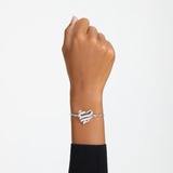 Swarovski Volta bracelet, Heart, White, Rhodium plated