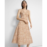 Theory Cutout Midi Dress in Printed Poly