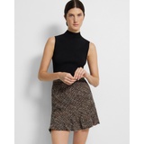 Theory Diagonal Mini Skirt in Wool-Blend Tweed