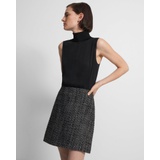 Theory High-Waisted Mini Skirt in Wool-Blend Tweed