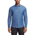 Tommy Hilfiger Mens Flex Regular Fit Washed Stretch Untucked Length Dress Shirt