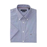 Short Sleeve Button Down Cotton Gingham Shirt