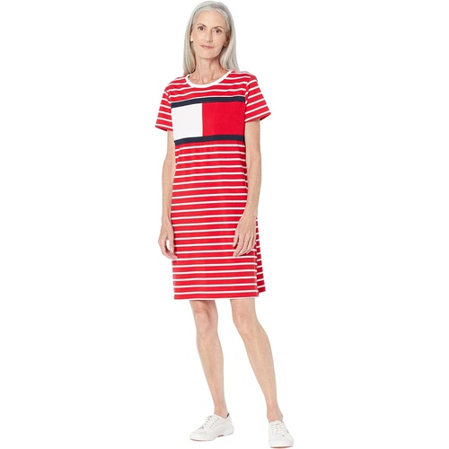 타미힐피거 Tommy Hilfiger Matisse Stripe Flag T-Shirt Dress