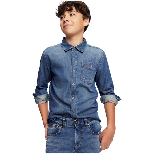 타미힐피거 Little Boys Button-Front Max Denim Shirt