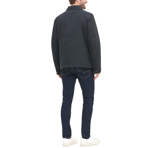 타미힐피거 Mens Classic Front-Zip Filled Micro-Twill Jacket