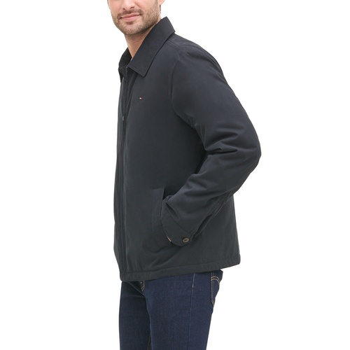 타미힐피거 Mens Classic Front-Zip Filled Micro-Twill Jacket
