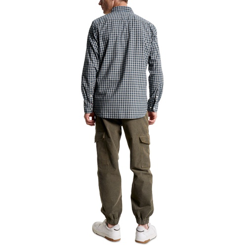 타미힐피거 Mens Natural Soft Flex Regular-Fit Mini Tartan Shirt