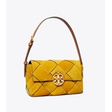 Tory Burch OVERSIZED MILLER SUEDE WOVEN FLAP SHOULDER BAG