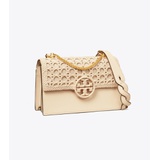 Tory Burch MILLER BASKET-WEAVE SMALL FLAP SHOULDER BAG