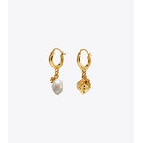 Tory Burch KIRA CHARM HOOP EARRING