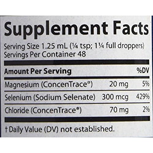  Trace Minerals Research Trace Minerals Liquid Ionic Selenium 300 mcg Dietary Supplement Antioxidant, Supports Immunity, Thyroid Health Vegan, Gluten Free, Non-GMO 2 fl oz (2 Pack), 96 Servings