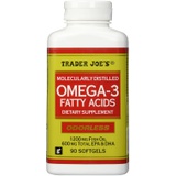 Trader Joes Omega-3 Fatty Acids 1200mg Fish Oil, 90softgels, Odorless