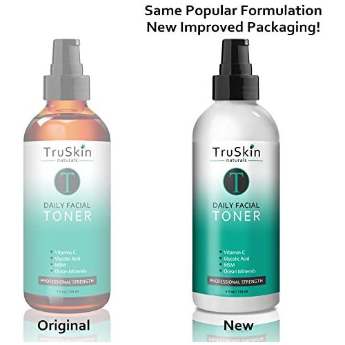  TruSkin Naturals TruSkin Daily Facial Super Toner for All Skin Types, with Glycolic Acid, Vitamin C, Witch Hazel and Organic Anti Aging Ingredients, 4 fl oz