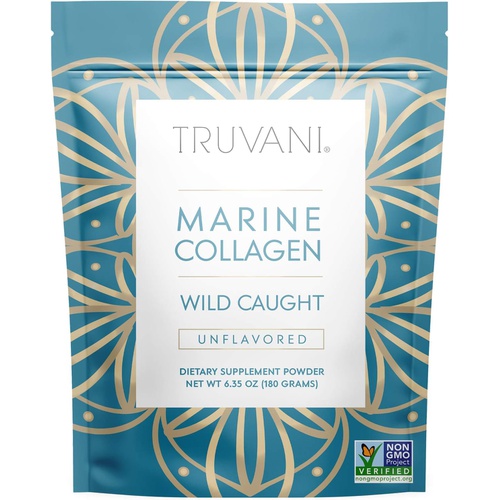  TRUVANI - Wild Caught Hydrolyzed Marine Collagen Protein Powder Collagen Protein Supplement with Type 1,2 & 3 Anti-Skin Aging Non-GMO Gluten Free Fish Collagen 6.35 OZ