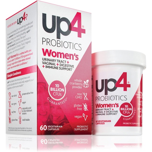  up4 Probiotic Supplement for Women, Vaginal, Digestive and Immune Support, 50 Billion CFUs Guaranteed, Non-GMO, Gluten Free, Soy Free, Vegan, 60 Count