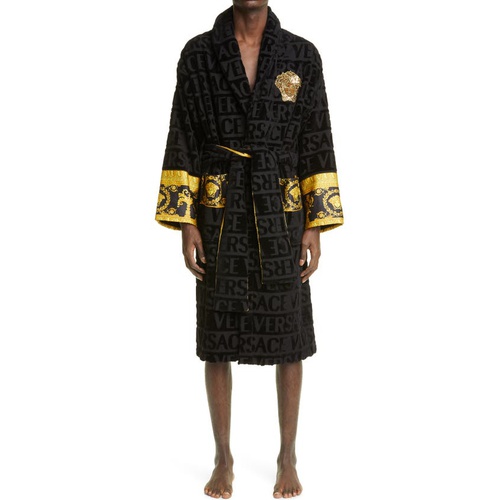 베르사체 Versace Logomania Bath Robe_BLACK GOLD