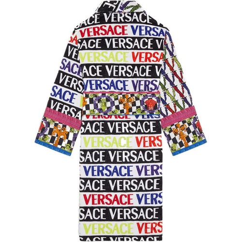 베르사체 Versace Virtus Logo Cotton Bathrobe_MULTICOLOR