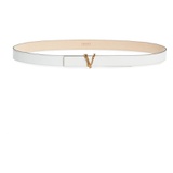 Versace V Buckle Leather Belt_WHITE