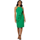 Vince Camuto Laguna Crepe Halter Neck Bodycon with Front Ruffle