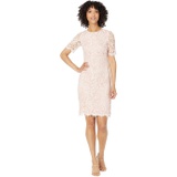 Vince Camuto Lace Jewel Neck Elbow Sleeve Bodycon Open Back Dress