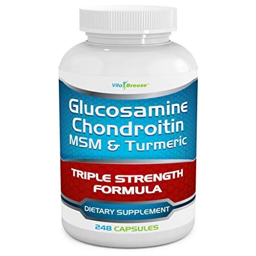  VitaBreeze Glucosamine Chondroitin, MSM & Turmeric Dietary Supplement - 248 Capsules