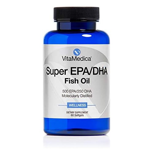  VitaMedica Super EPA DHA Fish Oil Anti Inflammatory Antioxidant Omega 3 Vitamin E Natural Skincare Heart Health EPA DHA Fish Oil Supplement for Women & Men 750 mg 90 Count