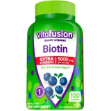 vitafusion Extra Strength Biotin Gummy Vitamins, Blueberry Flavored Biotin Vitamins for Hair, Skin and Nails, 100 Count