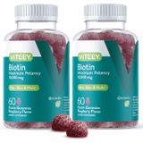 Viteey Biotin Gummies 10,000mcg - Highest Potency Vitamin B7 for Healthy Hair Growth, Skin & Nails - Dietary Supplement, Vegan, Pectin Gummy - for Adults Teens & Kids -Raspberry Flavor [6