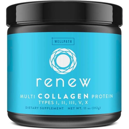  WellPath Renew Multi Collagen Protein Powder - 5 Types of Collagen - Hydrolyzed Grass-Fed Bovine, Marine, Chicken and Egg Collagen Peptides - Type I, II, III, V, and X - Keto Friendly Suppl
