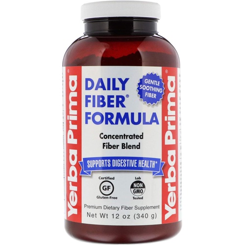  Yerba Prima Daily Fiber Formula Powder - 12 oz (Pack of 3) - Soluble & Insoluble Dietary Fiber Supplement - Colon Cleanse - Vegan, Non-GMO, Gluten-Free
