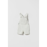 Zara STRIPED DENIM OVERALLS