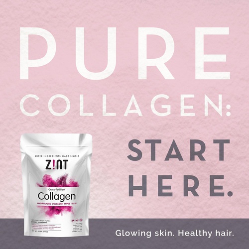  Zint Collagen Powder (32 oz): Paleo-Friendly, Keto-Certified, Grass-Fed Hydrolyzed Collagen Peptides Powder Supplement - Unflavored, Non GMO