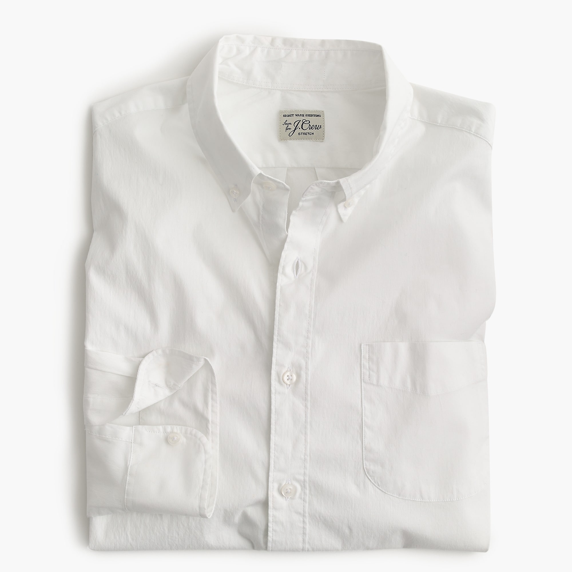  Slim Untucked stretch Secret Wash shirt in white poplin